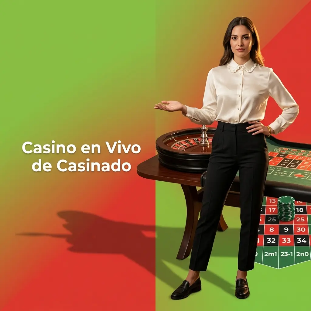 Mesa de casino en vivo de Casinado con crupier profesional transmitiendo blackjack, ruleta y baccarat en HD